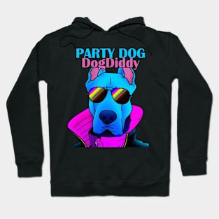 Party Dog DogDiddy Synthwave Retro Hoodie